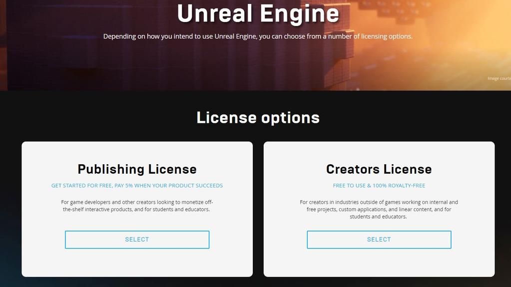Slika 2-Epic Games opcije licence (engl. License options) Izvor-https://www.