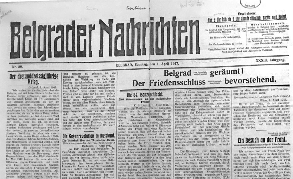 66 Годишњак за друштвену историју 1, 2020. 1947) and the standard edition for April 1, 1917.