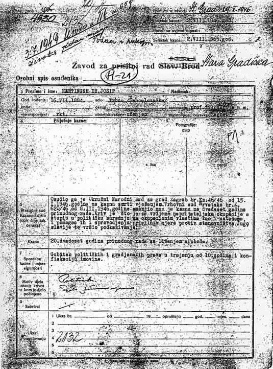 Prva skupina u Delnicama predviđena za suđenje 1. SARAĐEN Nikola, sin Jure i Cvite Pelaić, rođen 24. 2. 1913. godine u Stankovcima, kotar Benkovac, vozač. 2. PEK Ivan, pok.