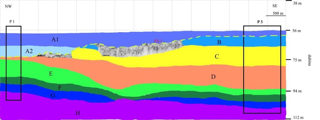 Slika 4.6. Interpretirani seizmiĉki profil 22_L16 Na profilu 22_L17 (slika 4.7. i 4.8.