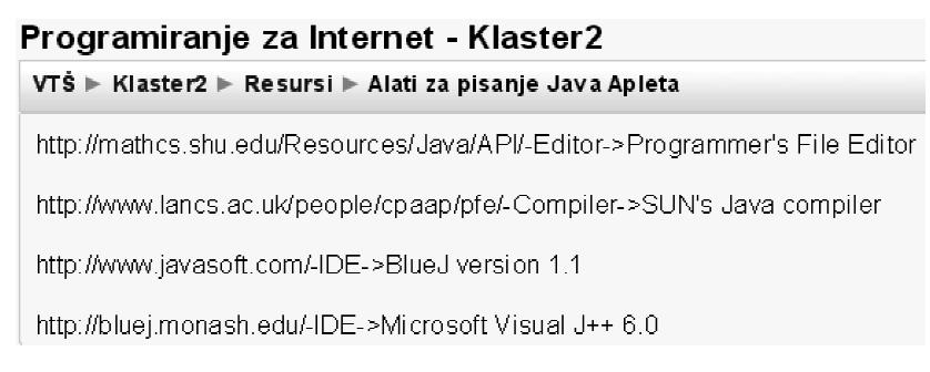 Grupa 2 obuhvata pro{irenje tematske jedinice Pisanje Apleta Framework sa dodatnim informacijama o alatima za pisanje apleta.