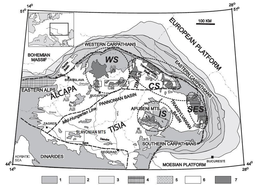 4. Geodinamska evolucija Geološka graċa slavonskih planina vezana je uglavnom uz razvoj magmatsko metamorfnog kompleksa Tisije, dok je njihov izgled i današnji alohtoni poloţaj vezan uz tercijarnu