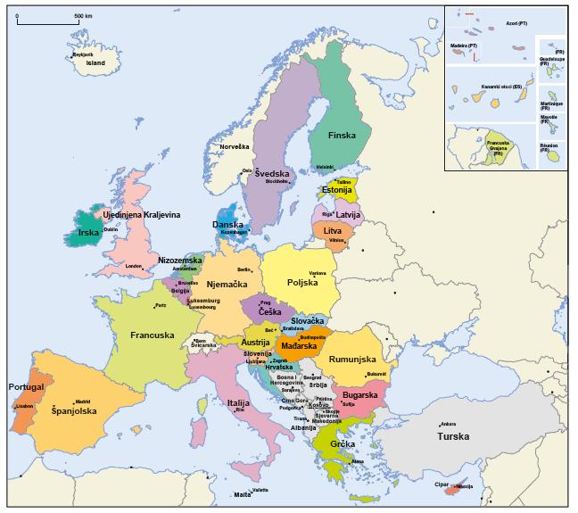 Europska unija: 500 milijuna ljudi 28 država Zemlje