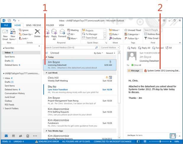 Microsoft Outlook otvaranje dobijenog attachment-a Kliknemo na mail koji sadrži attachment (korak 1) Primenimo dvoklik na sam attachment (u Reading pane-u: korak 2) 63 Programi za obradu slika