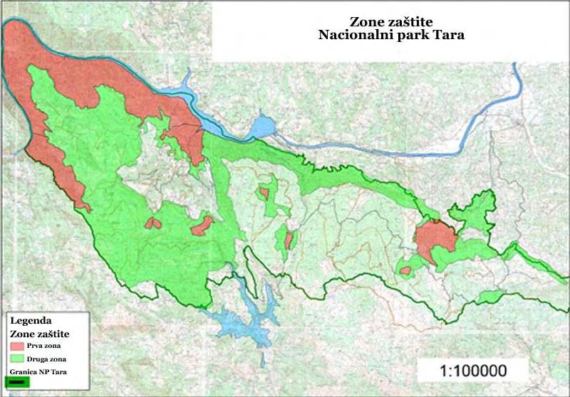 Слика 15: Режими заштите у НП Тара Извор: преузето са www.geografija.