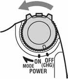2 Pomaknite preklopku POWER u smjeru strelice kako biste je podesili na OFF (CHG) (početno podešenje).
