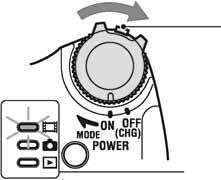 Uporaba opcija iz izbornika Uporaba opcija iz izbornika 1 Preklopku POWER pomaknite više puta u smjeru strelice za uključenje odgovarajuće žaruljice.