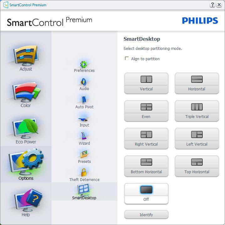 4. Optimizacija slike Za ponovno pokretanje SmartControl Premium izaberite SmartControl Premium u izborniku Program (Programa), dvaput kliknite ikonu na radnoj površini računala ili iznova pokrenite