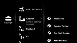 8: Podešavanje zvučnika Podešavanje impedancije zvučnika Podesite odgovarajuću impedanciju u skladu sa zvučnicima koje koristite.