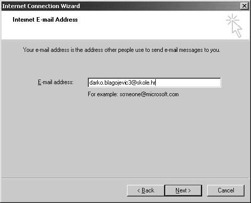 U sljedećem prozoru upišite svoj korisnički račun (E-mail address) (vidi sliku 11.