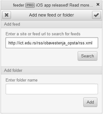 rss Users: ako želite da pri ate RSS feed od ekog koris ika feed://www.youtube.