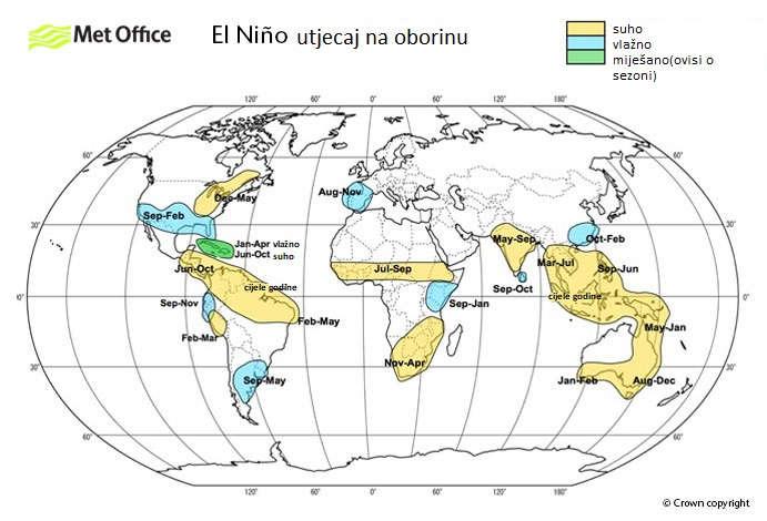 Odziv atmosfere na događaje La Niñae je gotovo simetričan odzivu na El Niño.