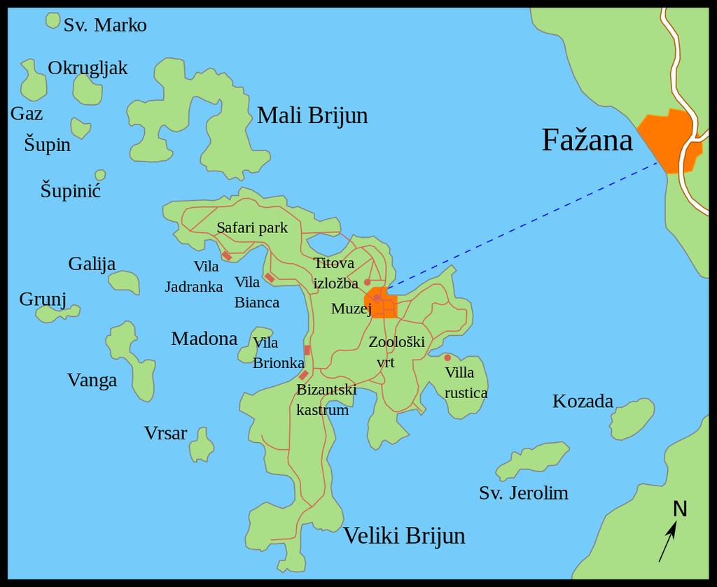 1. Brijuni (27. 10. 1983.) 33.9 km 2 Slika 2 Brijuni Nacionalni park Brijuni obuhvaća otočnu skupinu od 14 otoka i otočića.