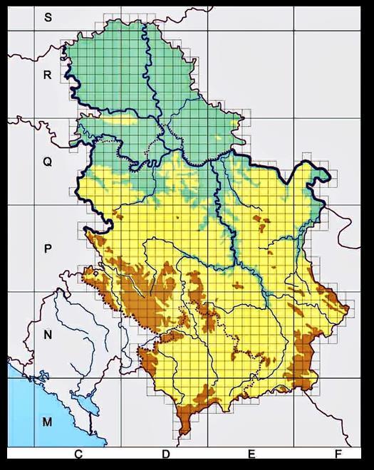 Slika 1. Karta Srbije (UTM 10x10 km) Slika 2.