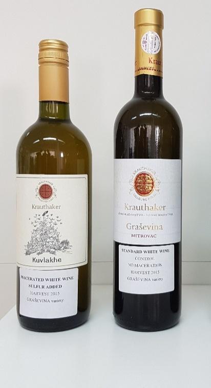 3.1.Priprema vina za uzorak U diplomskom radu koristili su se uzorci standardnog i maceriranog bijelog vina Graševine, vinarije Krauthaker, Kutjevo, berba 2015. godine.