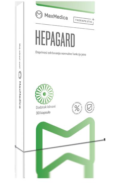 HEPAGARD Doprinosi održavanju normalne funkcije jetre Hepagard kapsule sadrže kombinaciju biološki aktivnih jedinjenja među kojima i ekstrakt ploda sikavice i lista artičoke koji doprinose održavanju