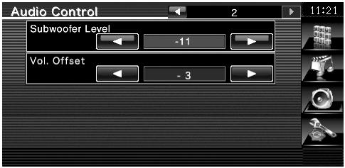 8 9 7 7 Povratak na zaslon "Audio Control ". 8 Podešavanje glasnoće subwoofer-a.* 9 Podešavanje glasnoće trenutnog izvora na osnovi razlike od početne glasnoće.