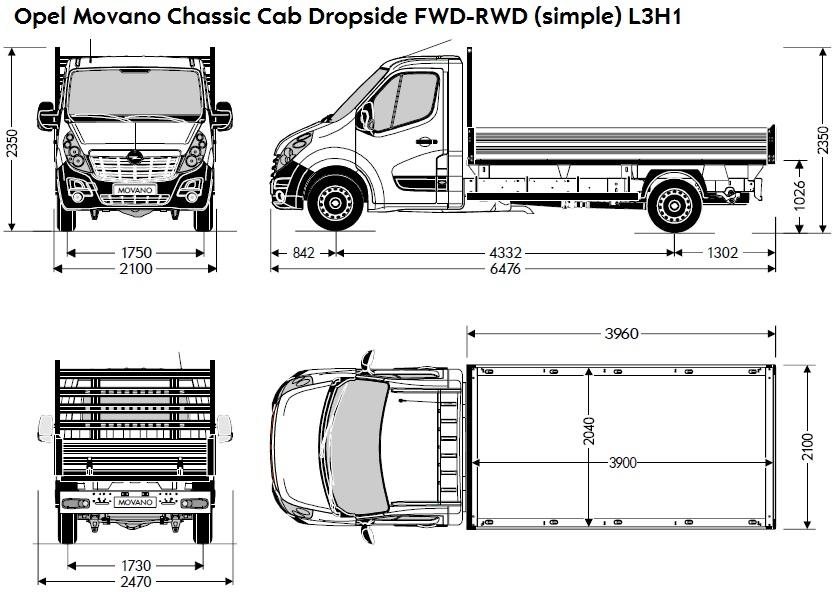 Tehničke osobine 3 Chassis Cab Dropside prednji pogon (FWD) Dimenzije vozila L3H1 FWD GVW (kg) 3 5 Osovinski razmak (mm) 4 332 Ukupna dužina (mm) 6 476 Ukupna visina, maks.