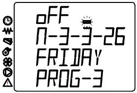 m-2-3-26 FRIDAY PROG-3 m-2-3-27 SATURDAY PROG-3 m-2-3-28 SUNDAY PROG-3 m-2-3-29 START PROG-4 off/on off/on off/on off/00:00-23:50 m-2-3-30 STOP PROG-4 m-2-3-31 MONDAY