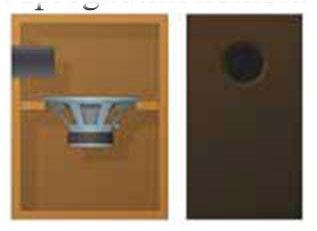 Zvučna kutija sa spregnutim komorama Zvučnik (drajver) služi kao sprega između dve komore zrači iz zadnje u prednju komoru Prednja