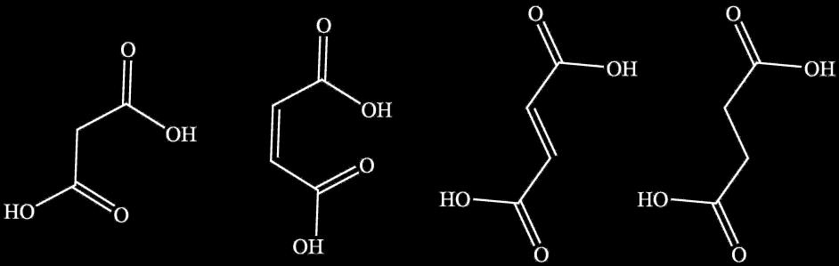 3.2. Mljevenje receptora i binarnih smjesa dikarboksilnih kiselina Binarne smjese dikarbokislnih kiselina priređene su vaganjem i miješanjem ekvimolarnih količina krutih kupovnih kiselina (shema 3):