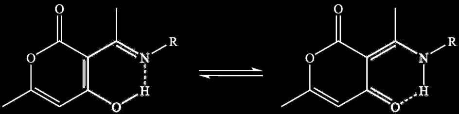 11). 23 Iz spektra je također vidljivo da se molekule priređenog spoja nalaze u ketoamino tautomernom obliku (slika 11, desno). Slika 11. Enolimino-ketoamino tautomerija u molekuli receptora.
