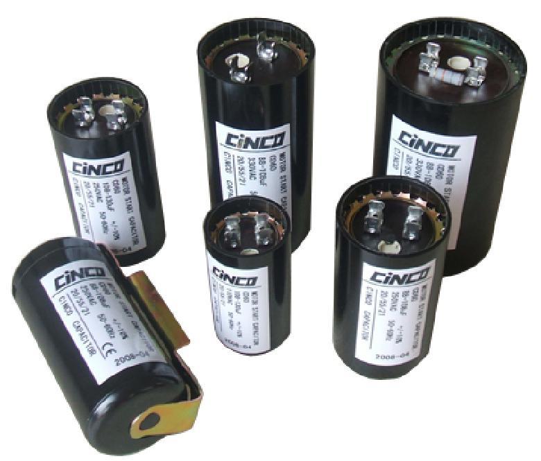 Kondenzatori za pokretanje (start kondenzatori) su aluminijski, elektrolitski nepolarizirani kondenzatori smješteni u plastično kućište valjkastog oblika
