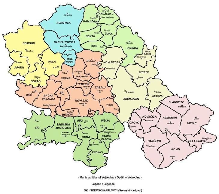 2. ОПШТИ ДЕО 2.1. Положај и карактеристике територије 2.1.1. Географски положај насеља ОСК се налази у АП Војводина, на северу РС.