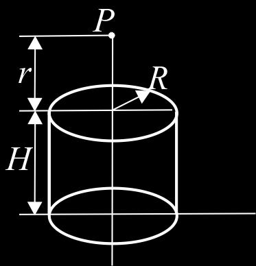 Тачка P 6 налази се ван цилиндричног извора на висини основе Густина флукса -кваната у тачки P 6 је: h од његове горње h + H qs dx qs h + H h 6 = arctg arctg = x + h Задатак 6 Одредити густину флукса