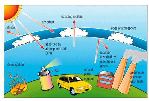Најважнији гасови негативног ефекта "стаклене баште" су: угљен-диоксид (СО 2 ),