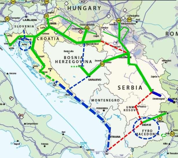 Gasni prsten Posmatrajući širi položaj BiH i susjednih zemalja, izgradnja planiranih gasovoda stvaraće gasni prsten koji će nesumnjivo