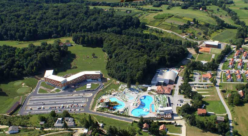 Sportska dvorana Hotel 4* IQ Cure Wellness centar Trim staza Poliklinika Lumbalis The Temple of Life Sportski tereni Pub Potkova Golf teren Kongresni centar Aquapark Apartmani smještaj Odaberite