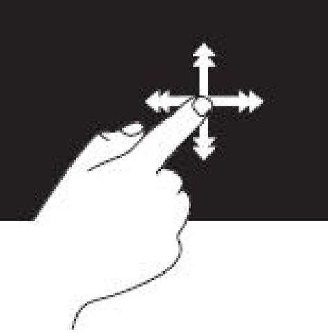 Rotiranje Rotiranje u smeru kazaljki na satu Držeći prst ili palac na jednom mestu, lučno pomerite
