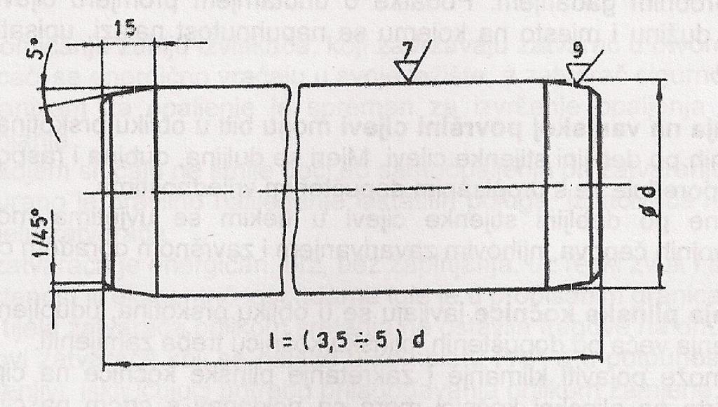 Slika 3.5. Kontrolnik za provjeru savijenosti cijevi [8] Nazivni promjer cilindra d odgovara nazivnoj mjeri promjera kanala cijevi, umanjenoj za 1/2 tolerancije mjere kalibra cijevi.