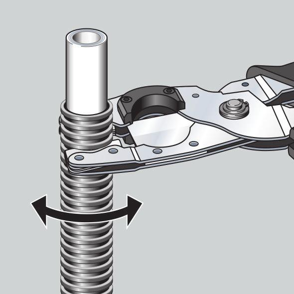 Rukovanje Zaštitnu cijev skratite škarama za skidanje zaštitne cijevi (model 5341).
