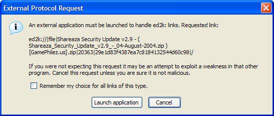 Slika 13: Upozorenje o pristupu lažiranoj stranici Opcija za sigurno rukovanje korištenim eksternim protokolima ako Firefox ne prepoznaje protokol koji se koristi u korisničkom zahtjevu, pregledava