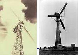 1888: Charles Brush je izgradio prvu veću vetroturbinu (prečnik 17m, snaga 12kW) 1890s: Lewis Electric