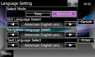 2 Slijedite upute na zaslonu i dodirnite sredinu svake oznake. Select Mode Otvara funkciju za biranje jezika. Easy (zadano): Jednostavno odabire jezik.