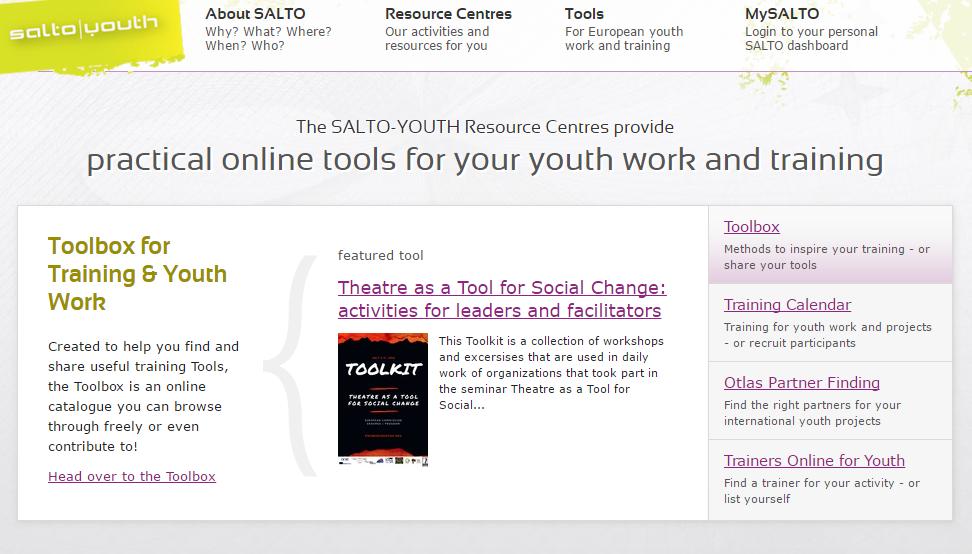 SALTO YOUTH (Support, Advanced Learning and Training Opportunities) www.salto-youth.