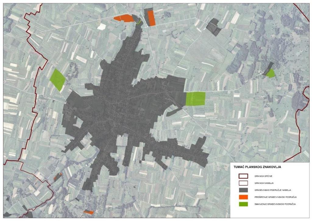 Na kartografskom prikazu je površinski prikazano područje neusklađenog odlagališta komunalnog otpada Hatačanova predviđeno za sanaciju, te su prikazane nove lokacije za gospodarenje otpadom.