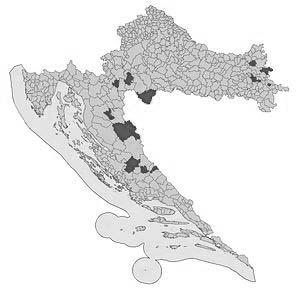 30 Karta: Opštine u Hrvatskoj sa većinskim srpskim stanovništvom, 2011 Izvor: Državni zavod za statistiku Hrvatske, 2012.