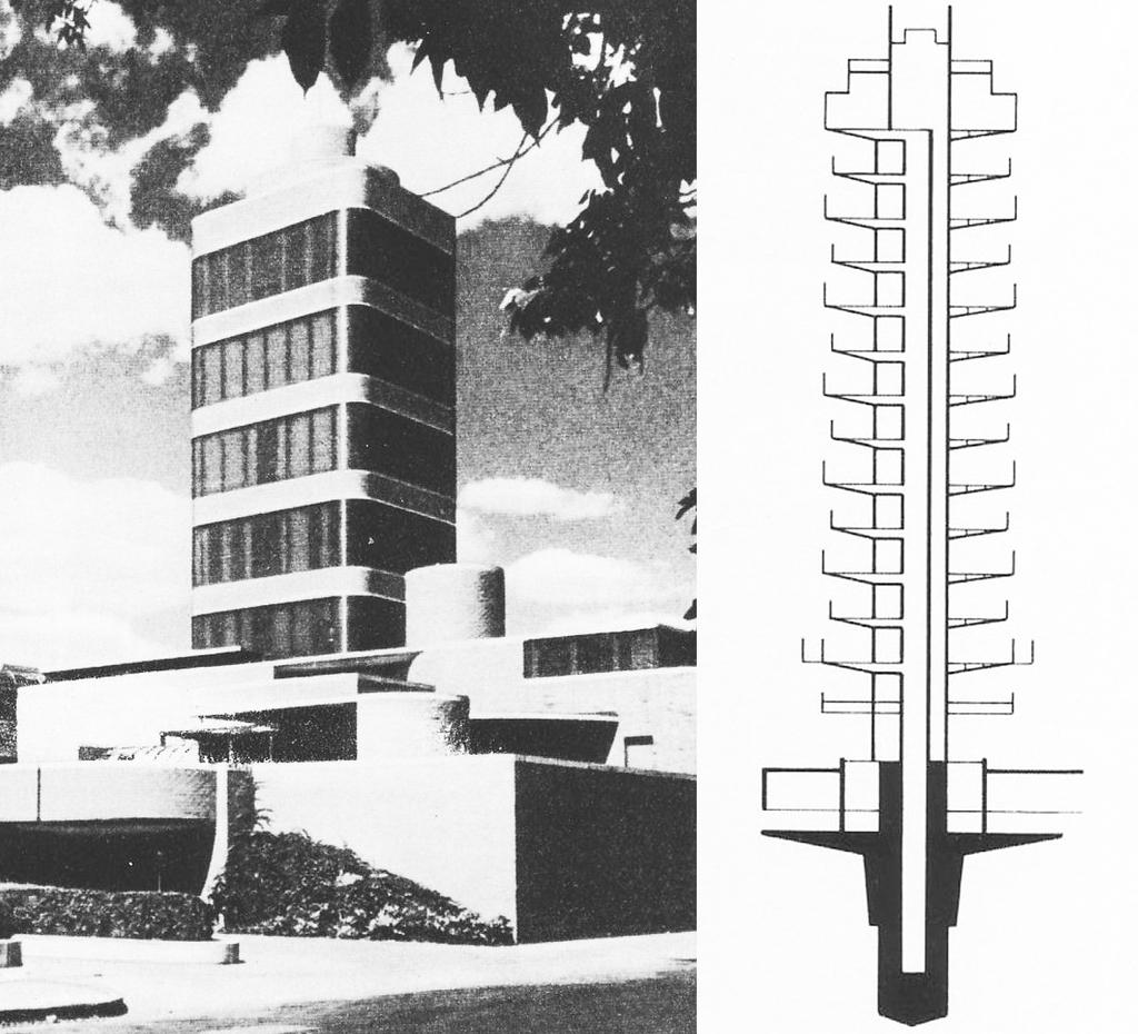 8. Laboratorij Johnson Wax Company u Racineu ima međuetaže tornja: a) nepravilnog oblika b) kružnog oblika c) ortogonalnog oblika d)