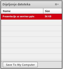 5.4.7. Files (Datoteke) Pods Files Add New File Share Blok Files omogućava postavljanje datoteka na radnu površinu sobe.