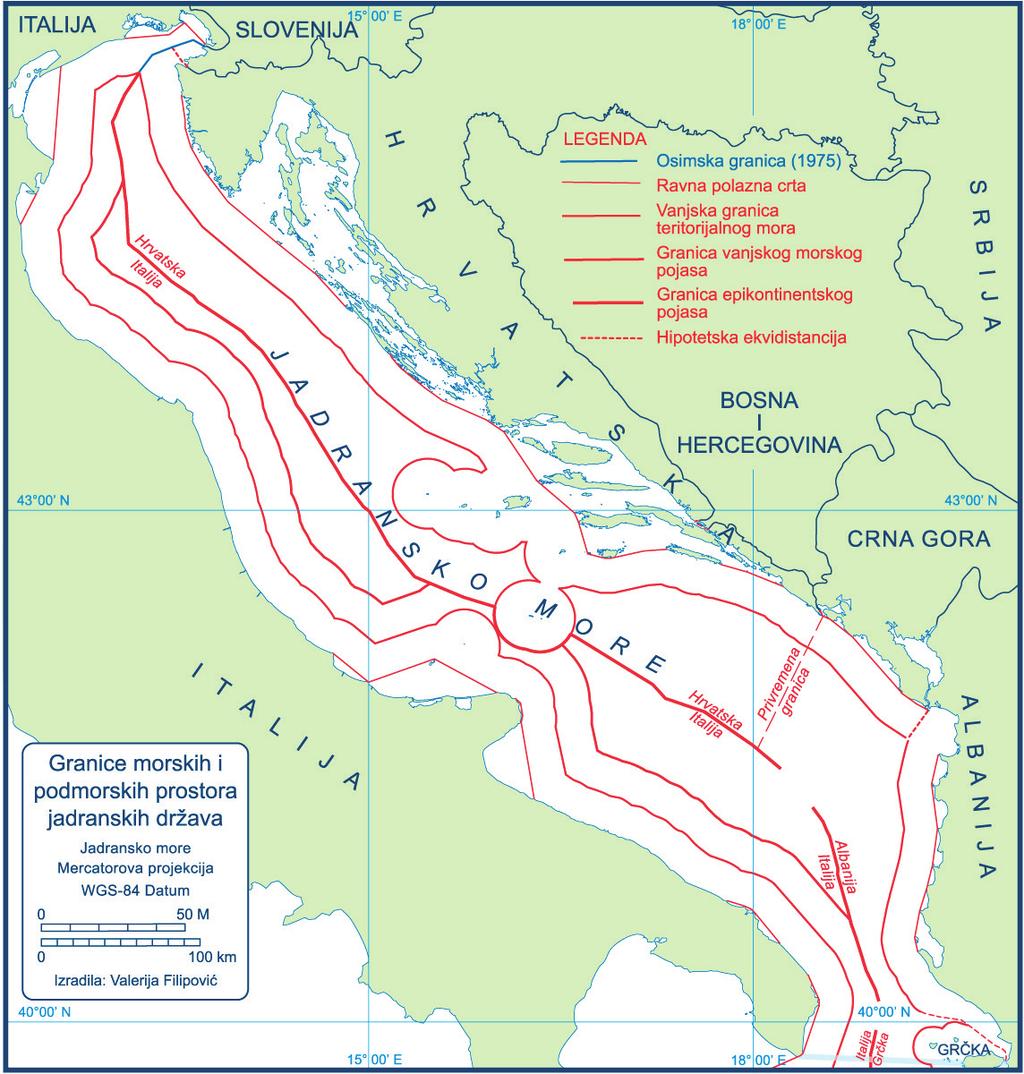 Većina današnjih graničnih crta u Jadranu naslijeđena je, dakle, iz dvaju spomenutih sporazuma o razgraničenju između bivše Jugoslavije i Italije.