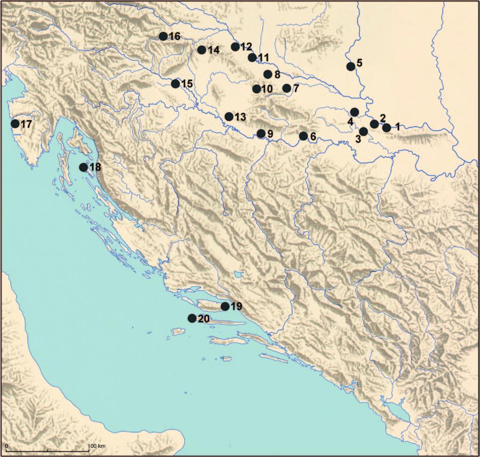 Arheološka istraživanja Archaeological Excavations 1. Šarengrad Klopare 2. Sotin Srednje polje i Dunavska ulica; Sotin 3. Vinkovački Banovci 4. Bršadin pašnjak pod selom 5. Batina Sredno 6.