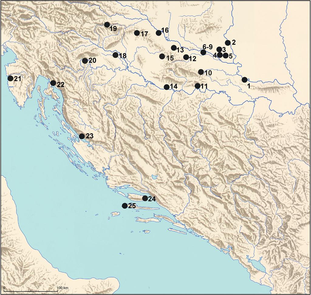 Arheološka istraživanja Archaeological Excavations 1. Sotin, Srednje polje i Zmajevac 2. Batina Sredno 3. AN 3B Beli Manastir Sedmitar 4. AN 7A Jagodnjak Napuštene njive 5. AN 7B Čeminac Vakanjac 6.