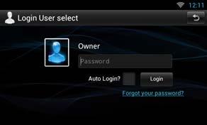 Prijava 1 Pritisnite gumb <HOME> za uključenje napajanja. 2 Odaberite korisnika za prijavu. 3 Unesite lozinku. (Lozinka) Unesite registriranu lozinku.