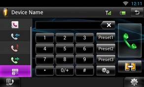 5) Dodirnite [ ]. 7) Odaberite svoj mobilni telefon s popisa prikazanog u zaslonu s popisom pronađenih uređaja. 8) Upišite PIN iz mobitela. Registracija je završena. PIN kod je zadan kao 0000.