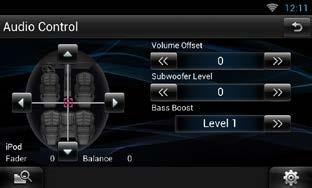 Upravljanje zvukom Općenito upravljanje zvukom 1 Dodirnite [ ] na bilo kojem zaslonu. 2 Dodirnite [Audio]. Prikazuje se audio zaslon. 3 Dodirnite [Audio Control].