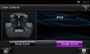 Upravljanje zvukom Upravljanje zonama Možete odabrati drugačiji izvor za prednji i stražnji dio vozila. 1 Dodirnite [ ] na bilo kojem zaslonu. 2 Dodirnite [Audio]. Prikazuje se audio zaslon.